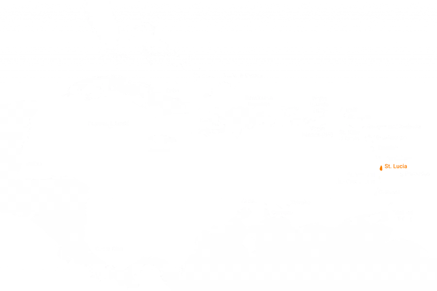 St. Lucia Caribbean Map