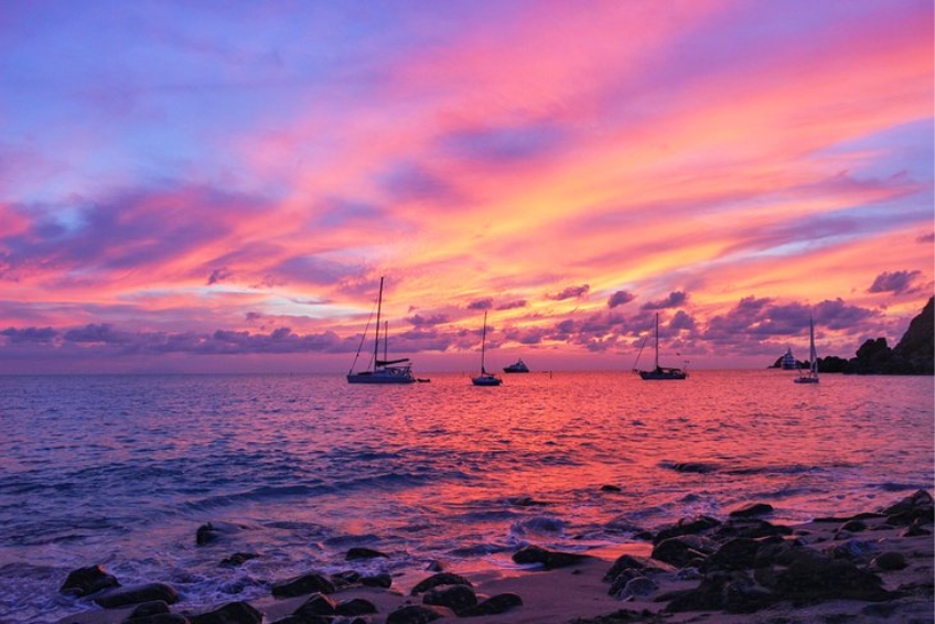 St. Barts Visitors Guide: Sailing At Sunset