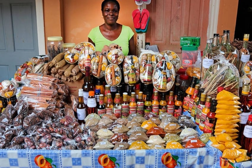 Best St. Lucia Budget Friendly Restaurants: Castries Market Food Stalls